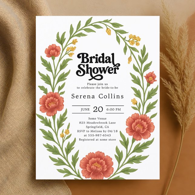 Möhippan vintage Red Bloom Vykort (Skapare uppladdad)