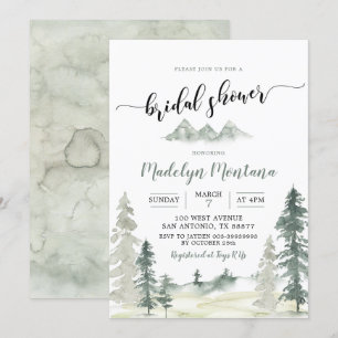 Möhippan Watercolor Äventyr Forest PineTree Inbjudningar