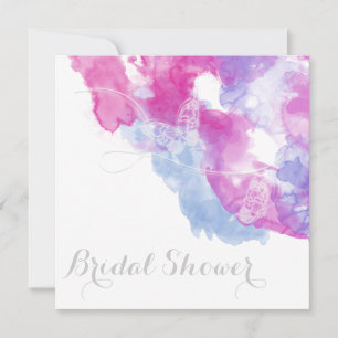 Möhippan Watercolor Butterfly Raspberry Bliss Inbjudningar