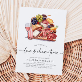 Möhippan Watercolor Charcuterie Vin & Cheese Inbjudningar