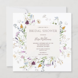 Möhippan Watercolor för Blommigt Wildblomma Inbjudningar