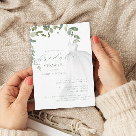 Möhippan Watercolor Greenery Bröllop Dress Inbjudningar