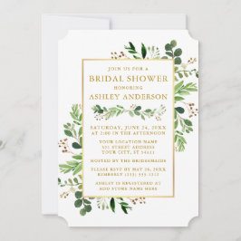 Möhippan Watercolor Greenery Eucalyptus Guld Inbjudningar