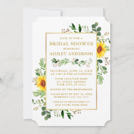 Möhippan Watercolor Greenery Sunwers Guld Inbjudningar