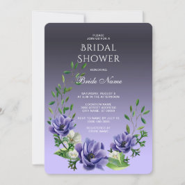 Möhippan Watercolor Lila blommor Inbjudningar