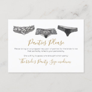 Möhippan Watercolor Lingerie Shower Game Inbjudningar