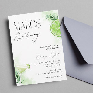 Möhippan Watercolor Margarita Cocktail & Lime Inbjudningar