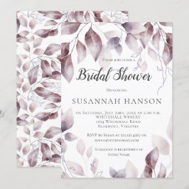 Möhippan Watercolor Mauve Rosa Löv  Inbjudningar