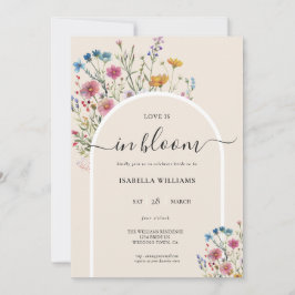Möhippan Watercolor Modern Wildblomma Inbjudningar