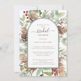 Möhippan Watercolor Rustic Greenery Par Inbjudningar