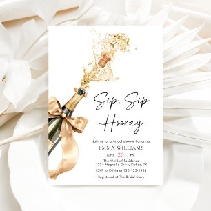 Möhippan Watercolor Sip Sip Hooray Champagne Inbjudningar