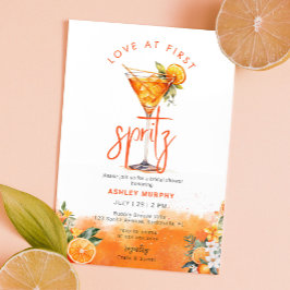 Möhippan Watercolor Spritz Orange Flowers Inbjudningar