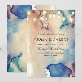 Möhippan Watercolor String Ljus Beach Inbjudningar