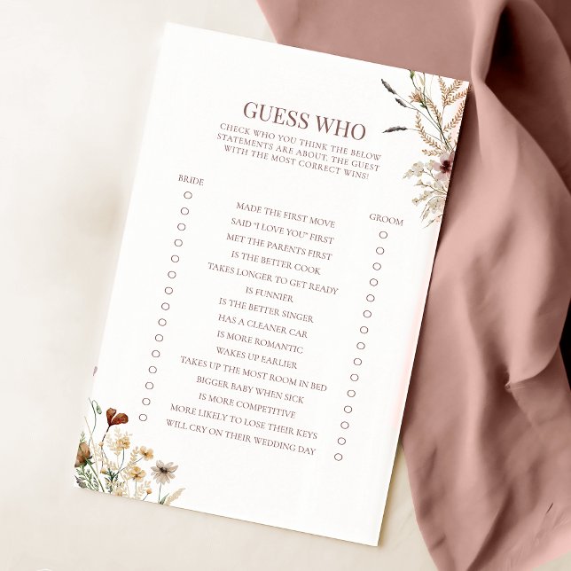 Möhippan Watercolor Wildblomma gissar vem som spel (Skapare uppladdad)