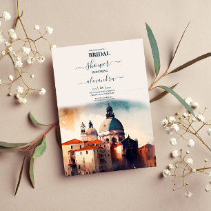 Möhippan Whimsical Watercolor Italy Destination Inbjudningar