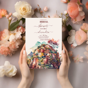 Möhippan Whimsical Watercolor Italy Destination Inbjudningar