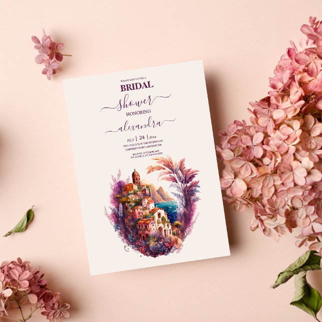 Möhippan Whimsical Watercolor Italy Destination Inbjudningar (Skapare uppladdad)