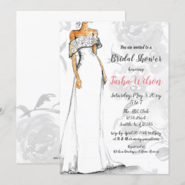 Möhippan White Bröllop Dress Elegant Inbjudningar