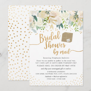 Möhippan White Guld Blommigt per post Inbjudningar
