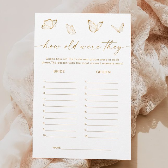 Möhippan White Guld Butterfly Gissa Age Game (Skapare uppladdad)