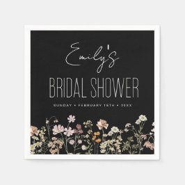 Möhippan Wildblomma Boho in Bloom Black Pappersservett