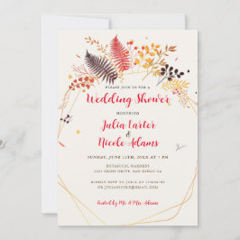 Möhippan Wildblomma Fern Mushroom Foliage Inbjudningar