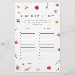 Möhippan Wildblomma gissar Åldersspel