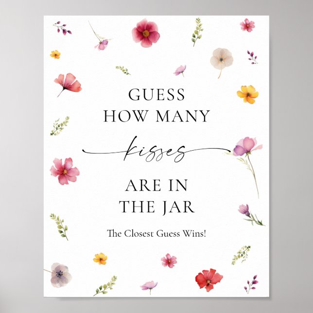 Möhippan Wildblomma gissar hur många Kisses Poster (Framsidan)