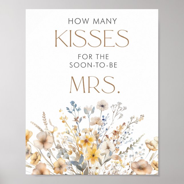 Möhippan Wildblomma Hur många kisses Poster (Framsidan)