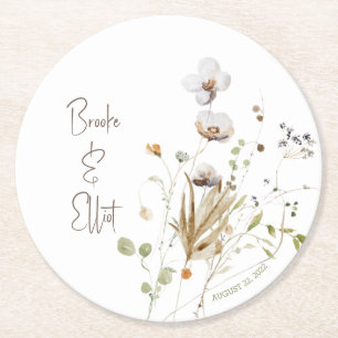 Möhippan Wildblomma Underlägg Favoriter Papper Rund