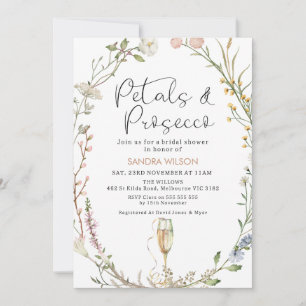 Möhippan Wildblomme WAN Petals Prosecco Inbjudningar
