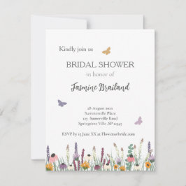 Möhippan Wildblommor och Butterflies Inbjudningar