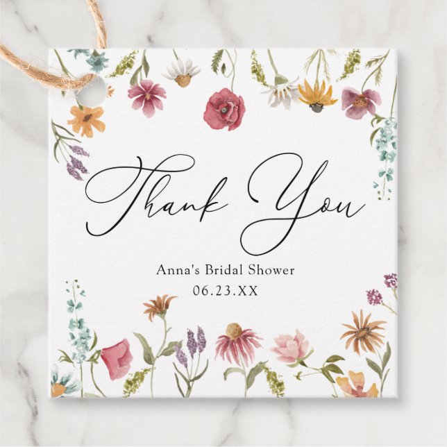 Möhippan Wildblomsbloom Gåvor Etiketter (Framsida)