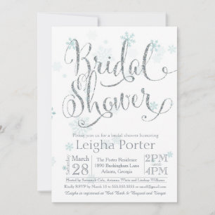 Möhippan Winter Snowflake Silver Glitter Inbjudningar