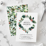 Möhippan Winterberry och Holly Greenery Inbjudningar<br><div class="desc">Fira den brud som ska finnas med vår elegant anpassade inbjudningskort för möhippan, vackert försedd med vattenfärgad varierad grön-, holly- och vinterbär. Den här festdesignen är perfekt för vinter- och jultider, vilket gör att du får en aning säsong charm till firande. Anpassa inbjudan med din möhippa, inklusive hedersgästens namn, datum,...</div>