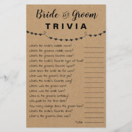 Möhippans kort för spelstolpe och trivia i groom flygblad