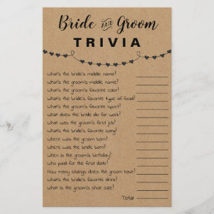 Möhippans kort för spelstolpe och trivia i groom flygblad