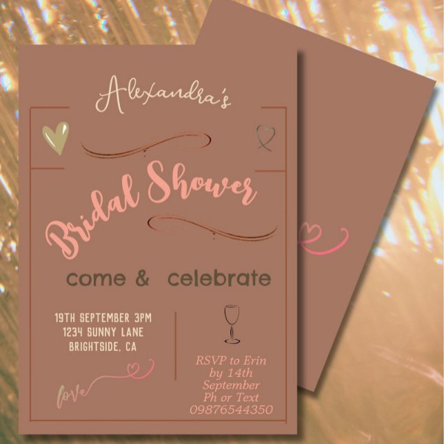 Möhippans moderna handskrivet hjärta inbjudningar (Skapare uppladdad)