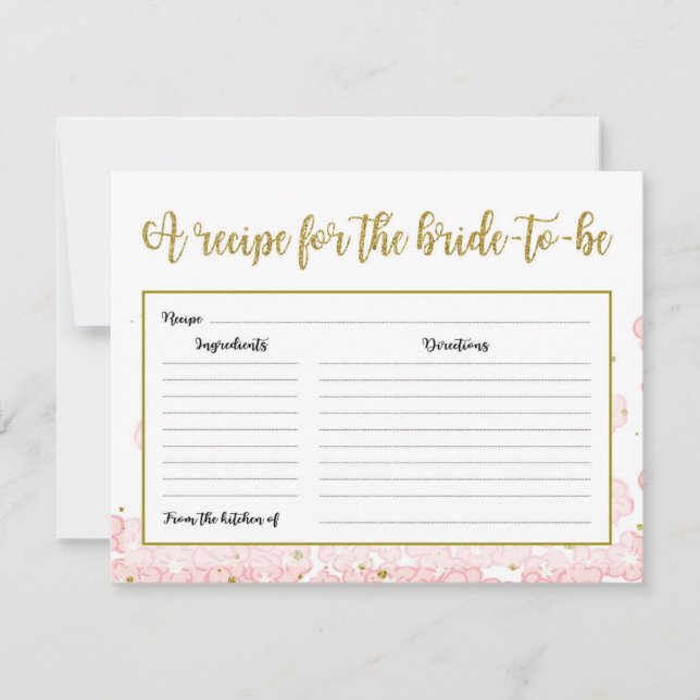 Möhippans mottagare | Rosa och Guld Blommigt (Framsida)