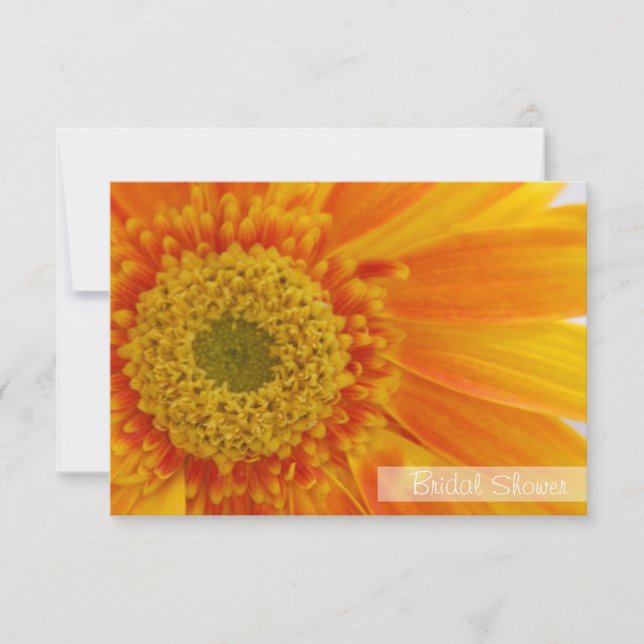 Möhippans Orange - blommig inbjudan (Framsida)