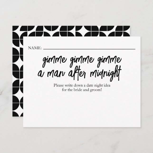 Möhippans spel - kvällsideer för datum (Fram/baksida)