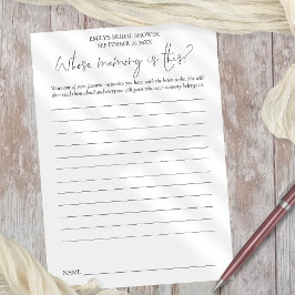 Möhippans spel vars svartvitt minneskort i svartvi inbjudningar