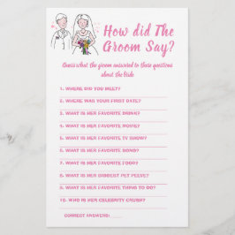 Möhippans spelkort Vad sa Groom? Flygblad