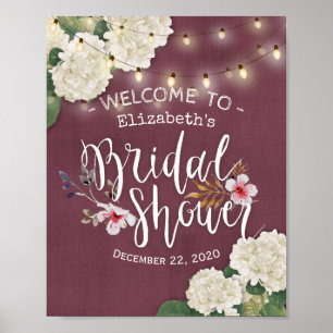 Möhippans välkomsttecken Hydrangea String Ljus Poster