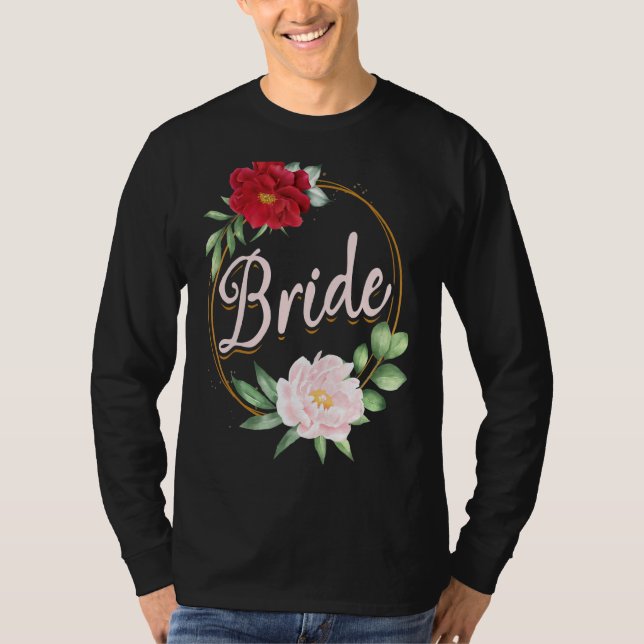 Möhipparty Bröllop Bröllopsdusch Blommig Br T Shirt (Framsida)