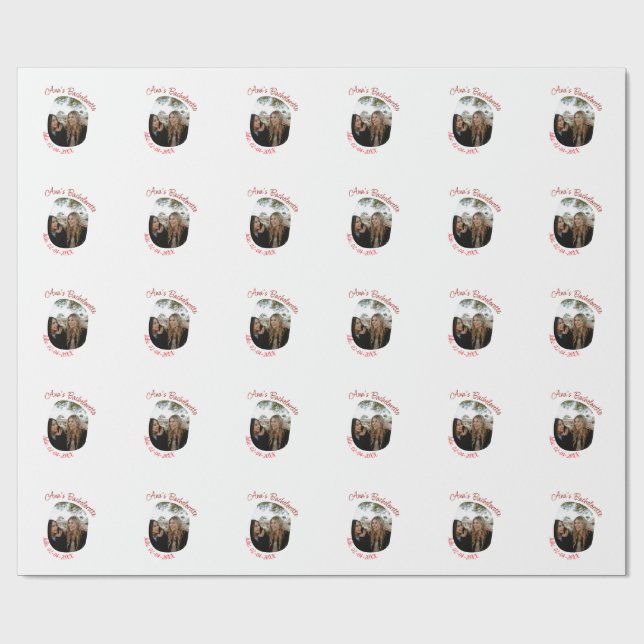 möhipparty foto namn datum enkel cirkulär presentpapper (Platt)