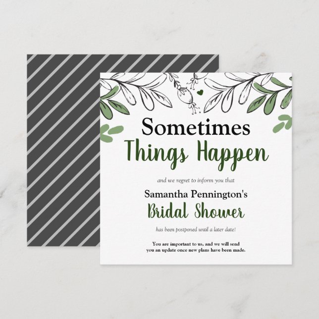 Möhipparty, ibland händer det att saker och ting s inbjudningar (Fram/baksida)