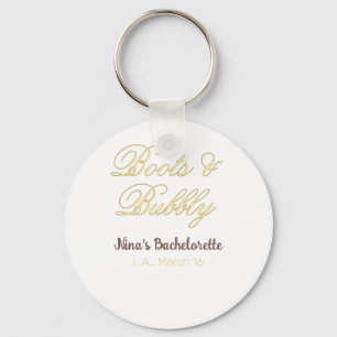 Möhipparty namn gul guld Boots & Bubble Nyckelring