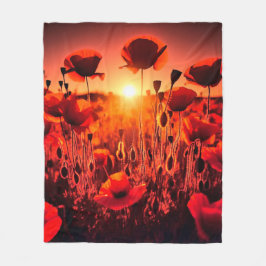 Mohn im Gegenlicht Fleecefilt