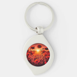 Mohn im Gegenlicht Swirl Silverfärgad Nyckelring